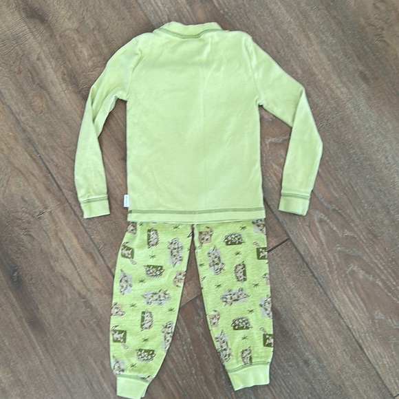 Little me boys pajamas. Dinosaur print. Size 4. Color green /brown. - Picture 3 of 5